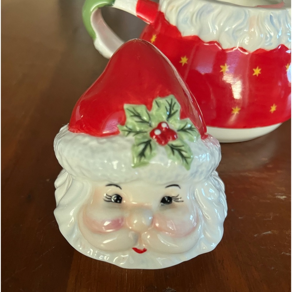 Vintage Santa Claus Christmas Tree Shaped Miniature Teapot By Christopher Radko